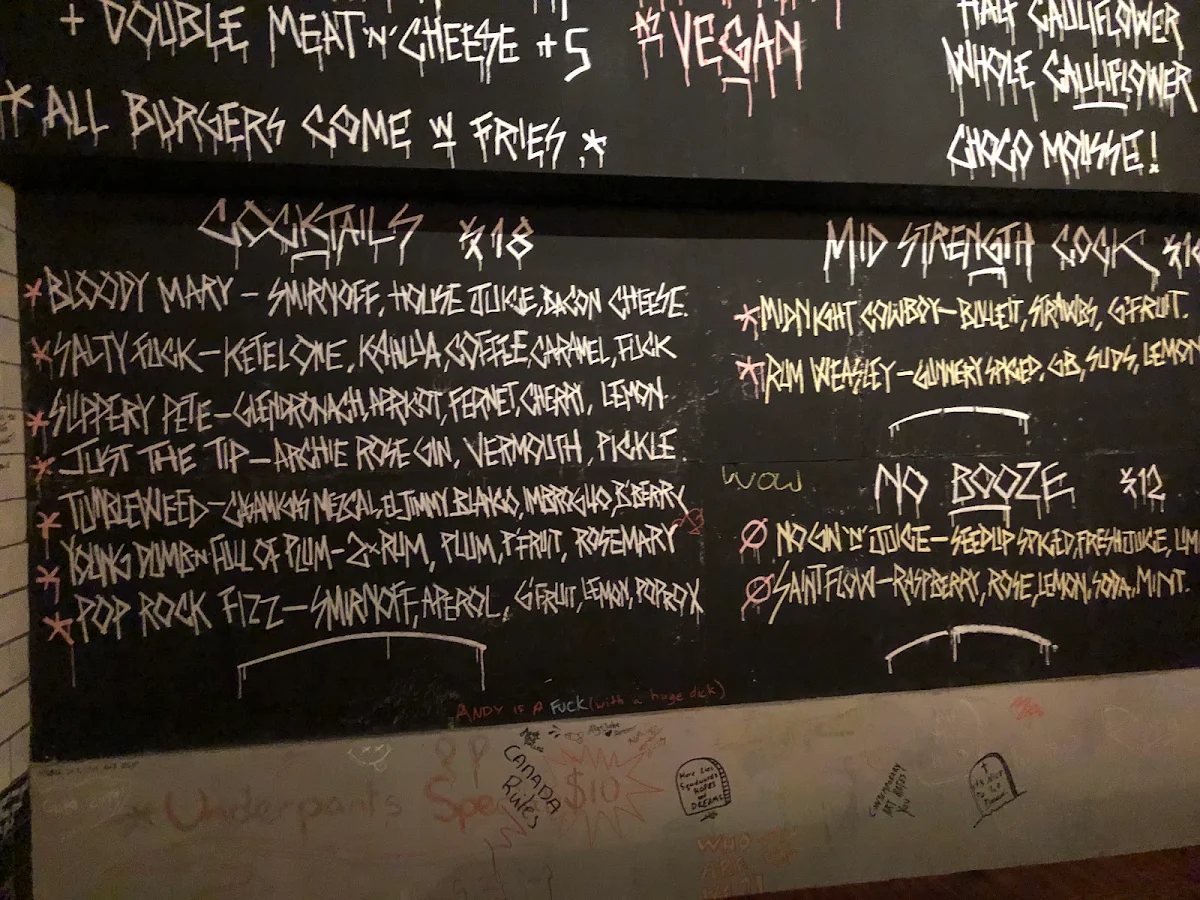Menu, Mary's Circular Quay