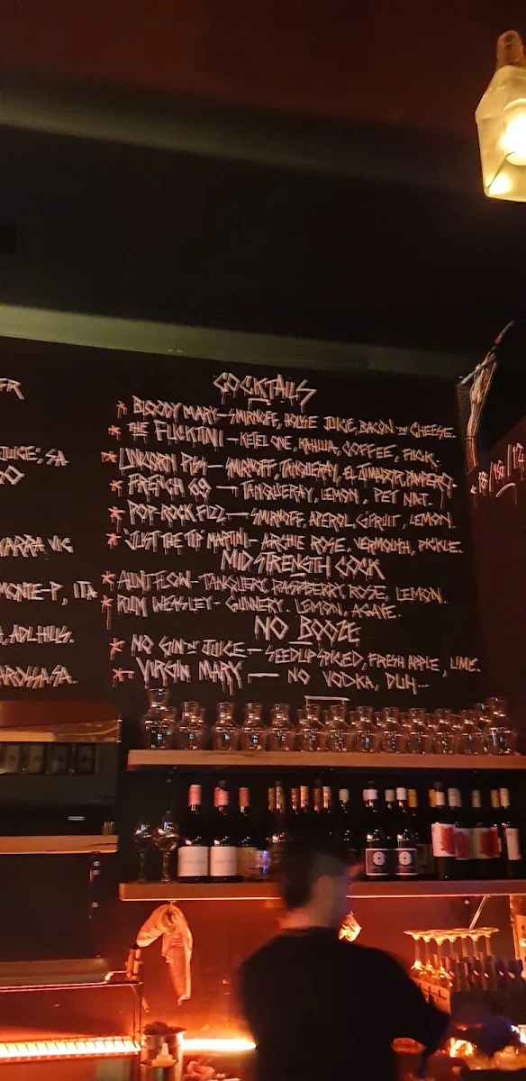 Menu, Mary's Circular Quay
