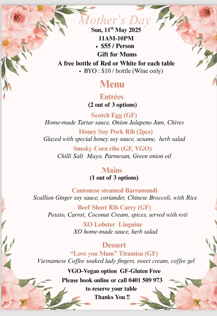 Menu, BUN CHA HIGHETT