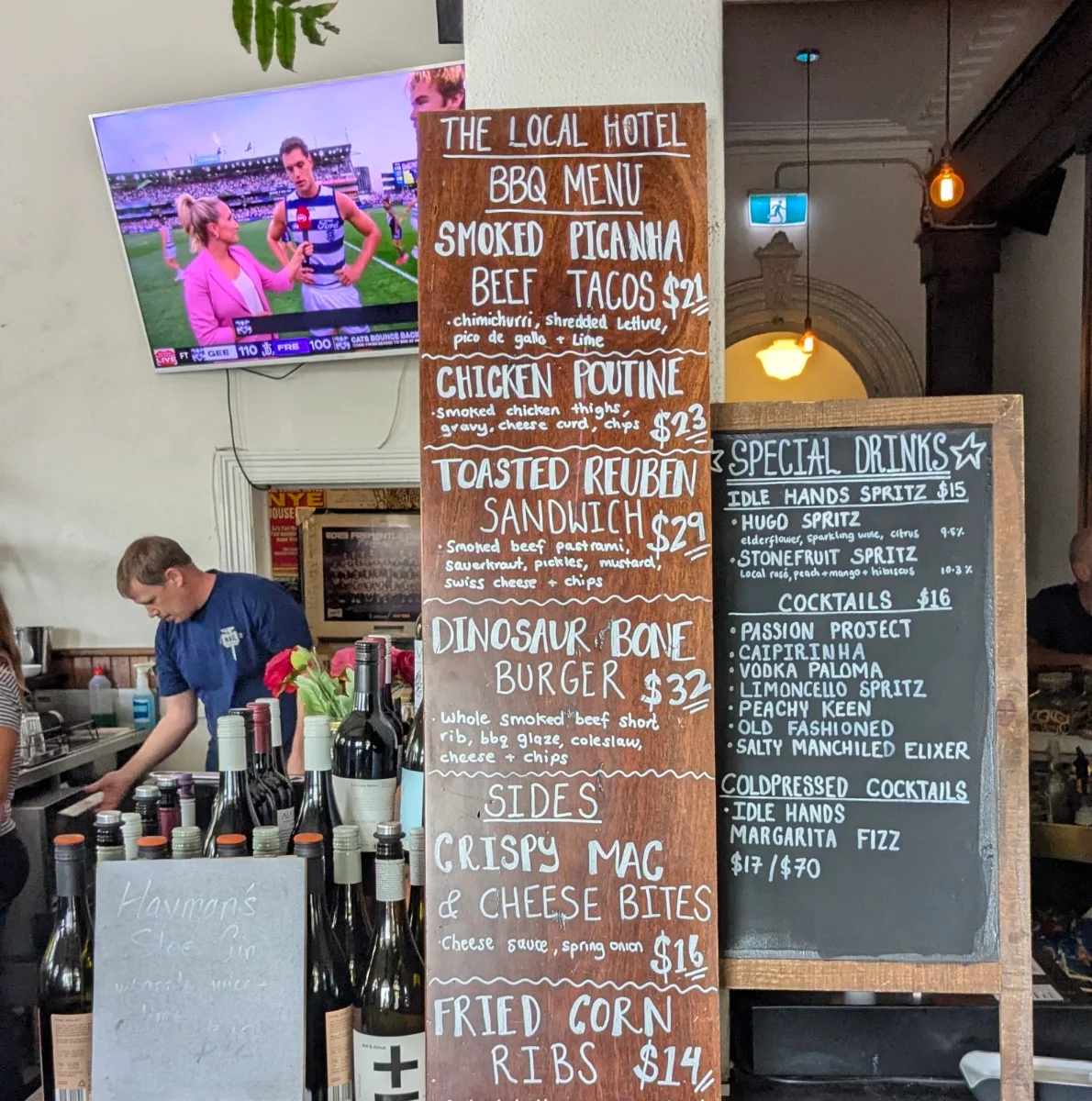 Menu, The Local Hotel