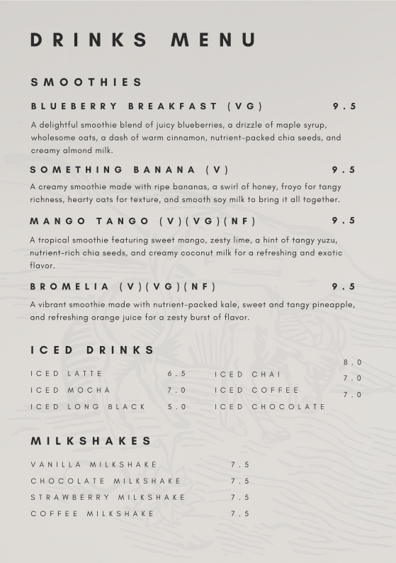 Menu, Poacher & Hound Cafe & Catering