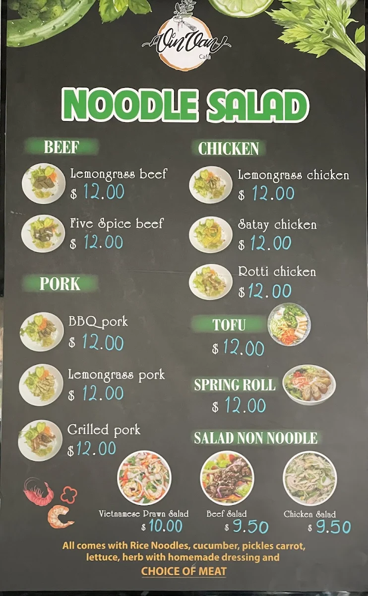 Menu, VIN & VAN CAFE