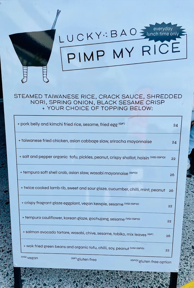 Menu, Lucky Bao