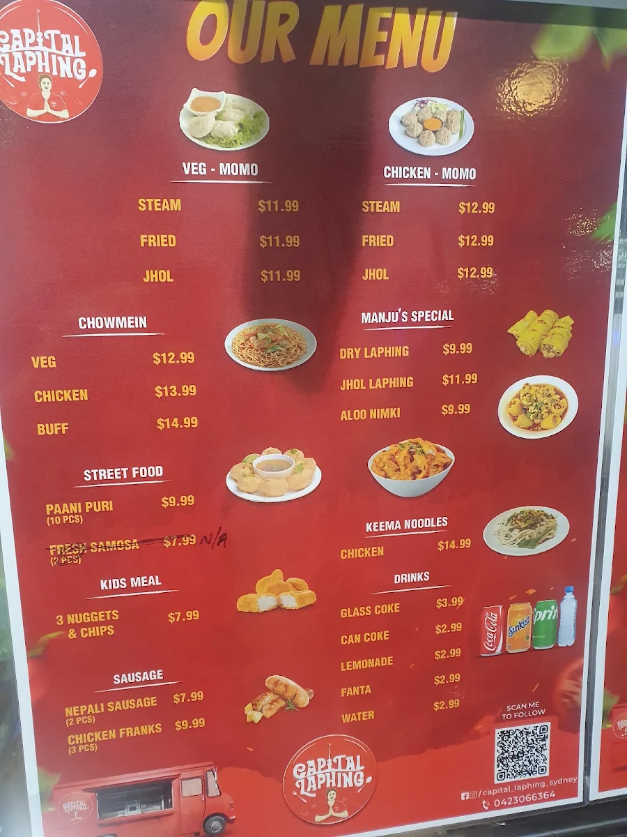 Menu, Capital Laphing Ashfield