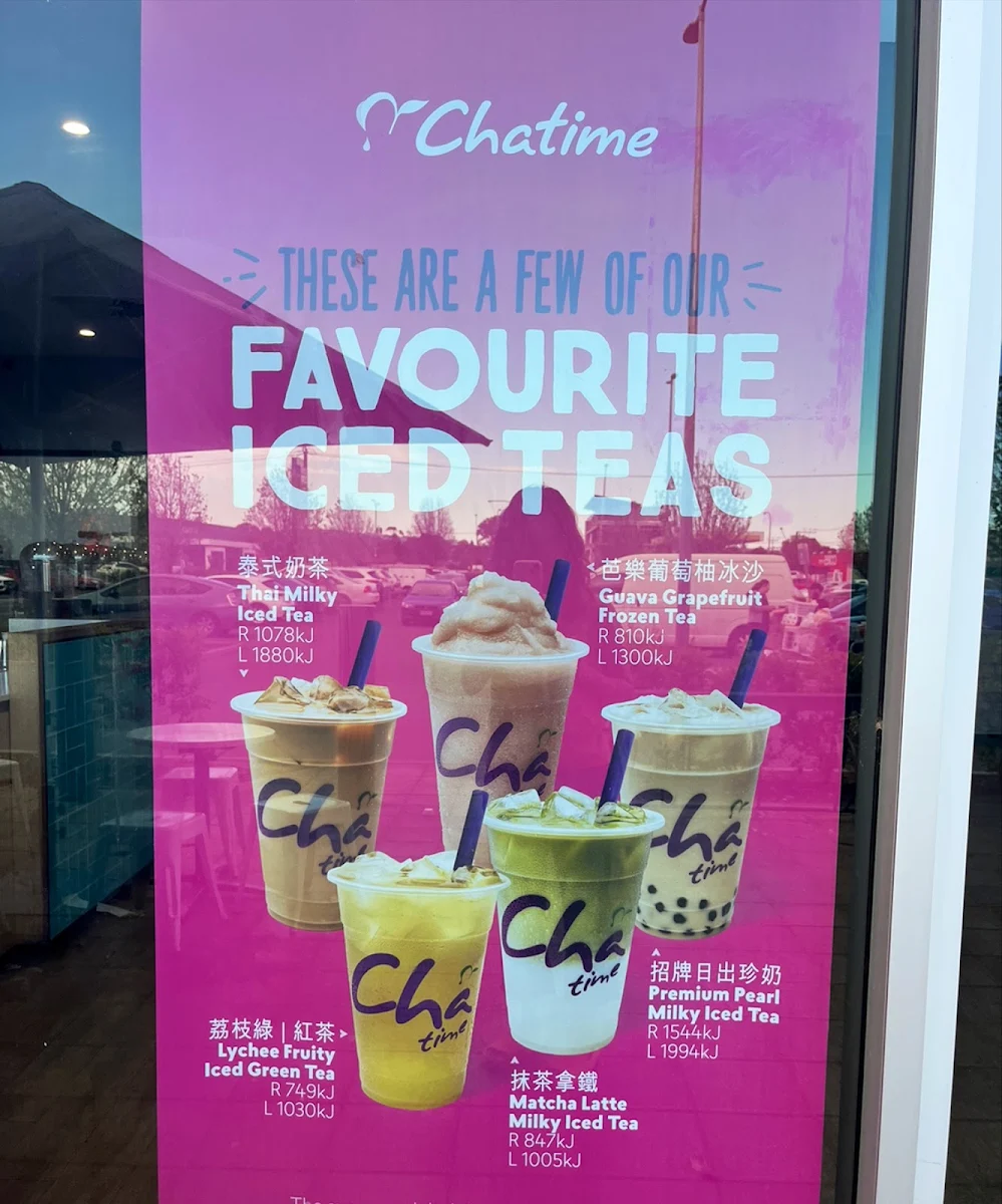 Menu, Chatime Churchill