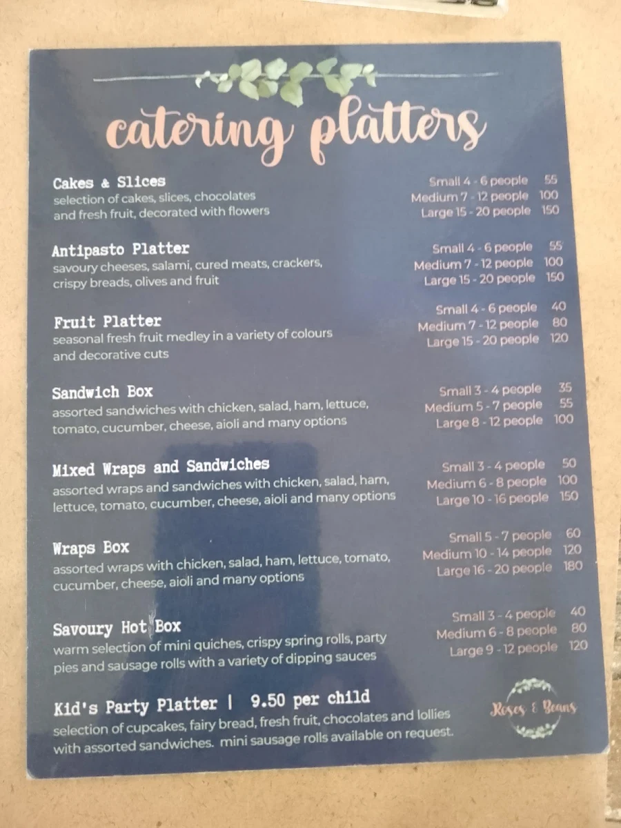 Menu, Roses & Beans