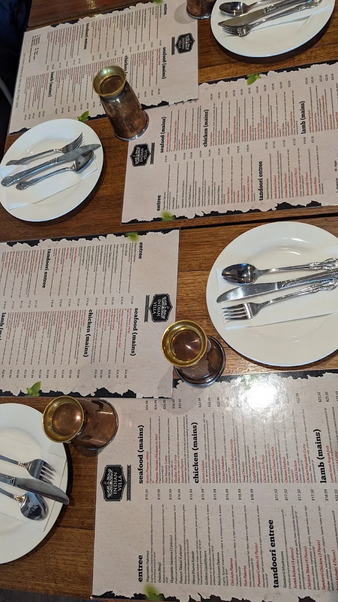 Menu, Indian Villa Tandoori Kitchen & Cafe