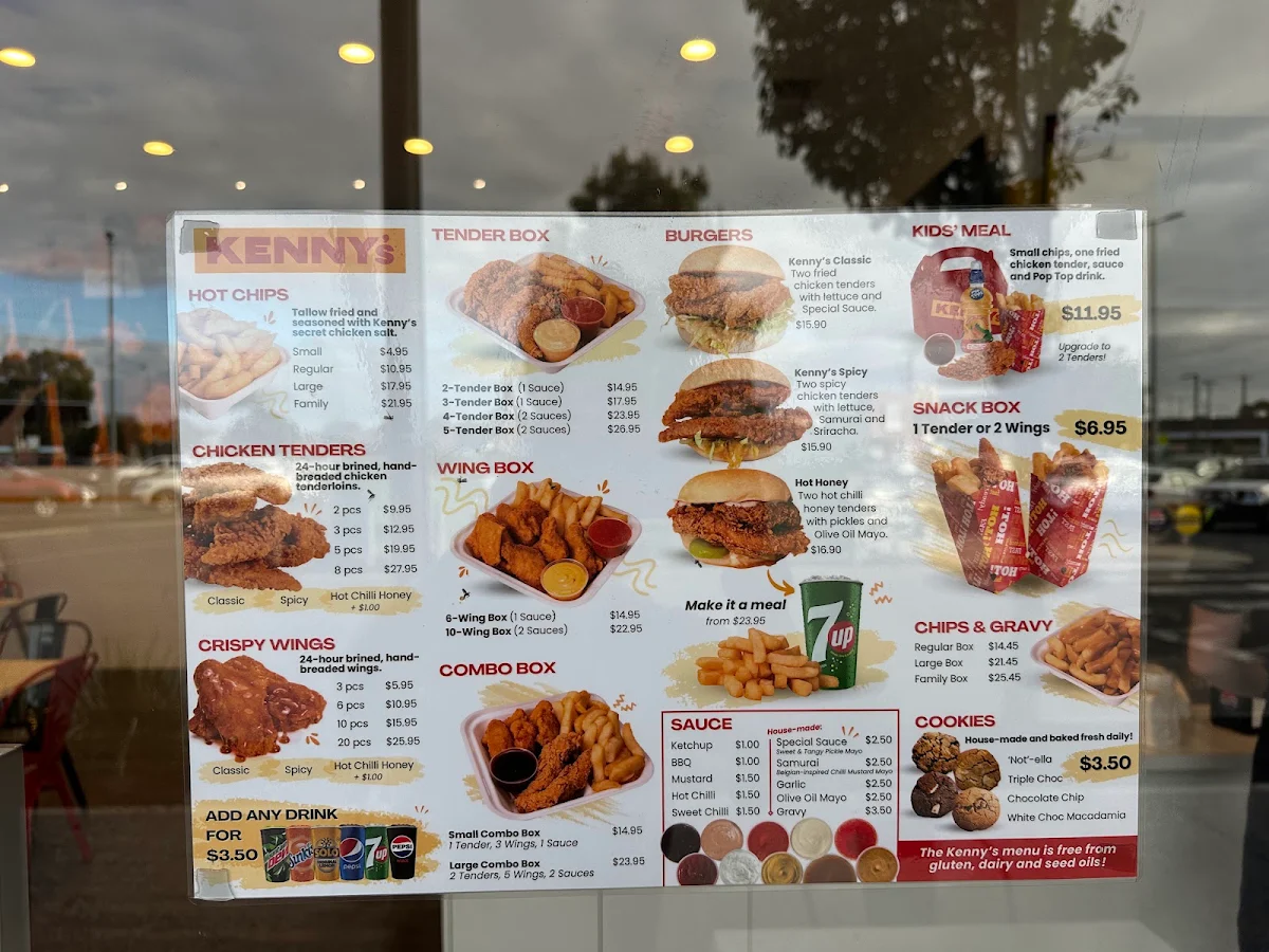 Menu, Kenny's at Churchill