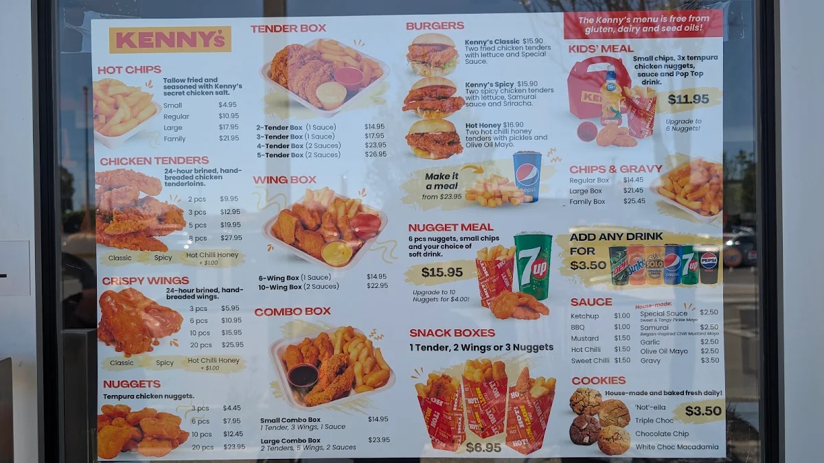Menu, Kenny's at Churchill