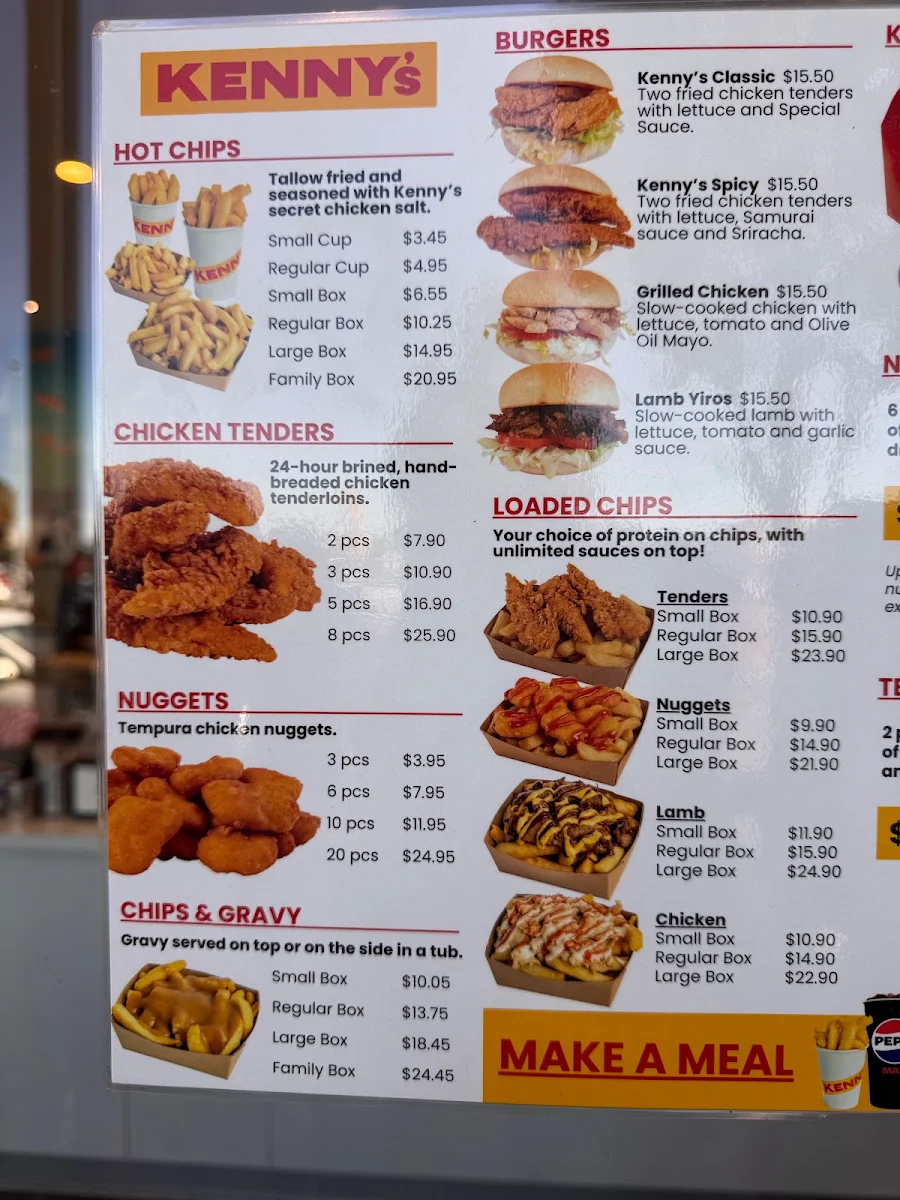 Menu, Kenny's at Churchill