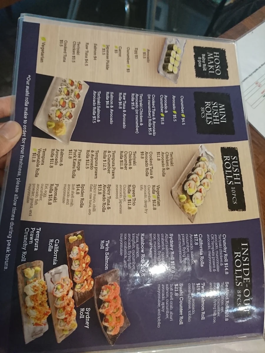 Menu, Arashi Sushi Counter