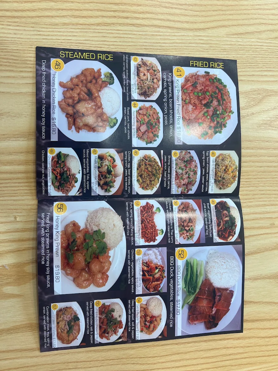 Menu, Asian Fusion
