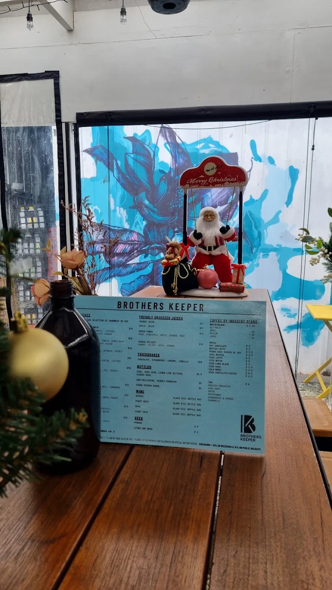 Menu, Brothers Keeper Cafe