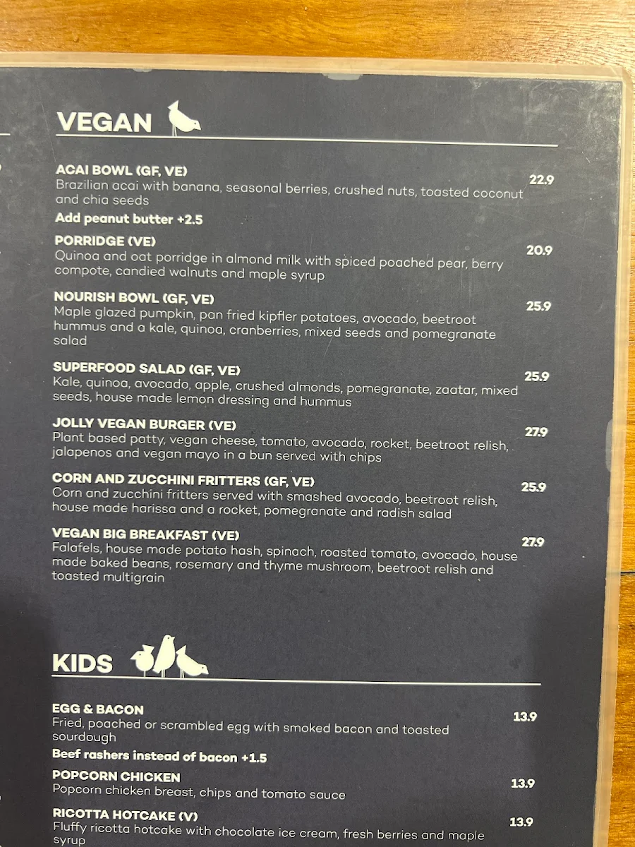 Menu, The Jolly Miller (Gisborne)