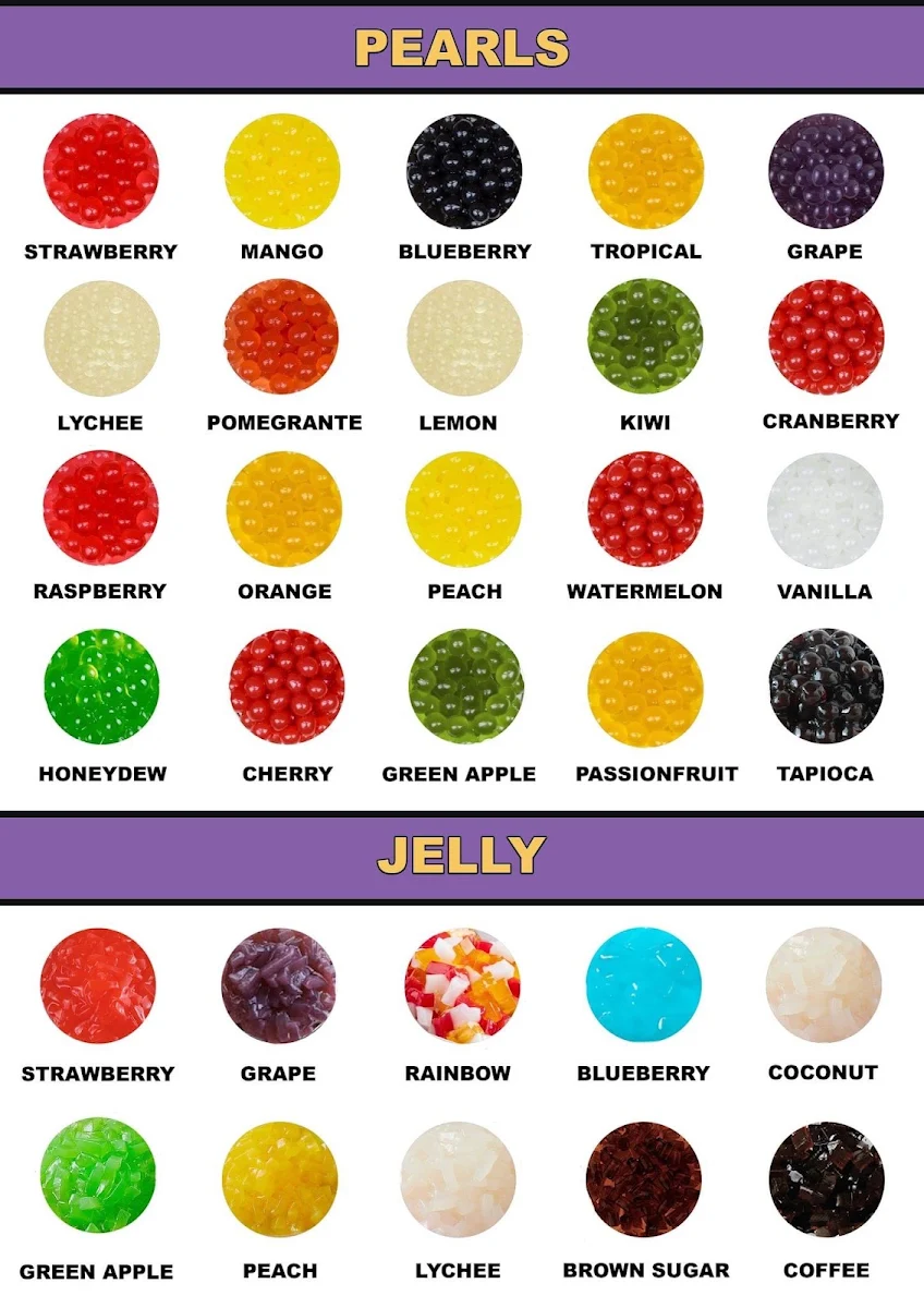 Menu, modern boba