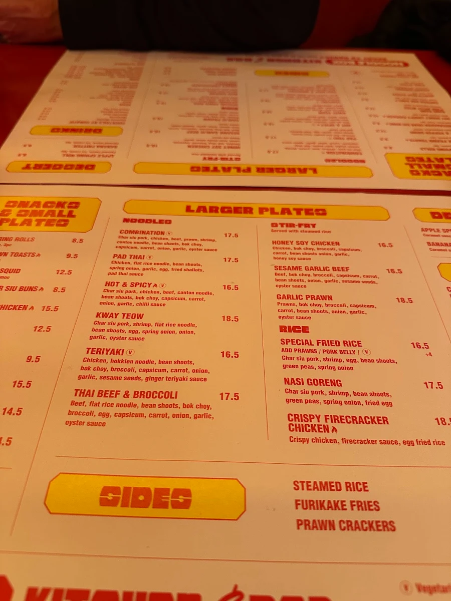Menu, Noodle Box - Kitchen & Bar