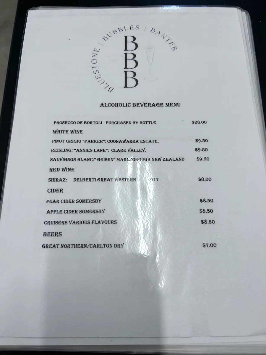 Menu, Bluestone Cafe Skipton