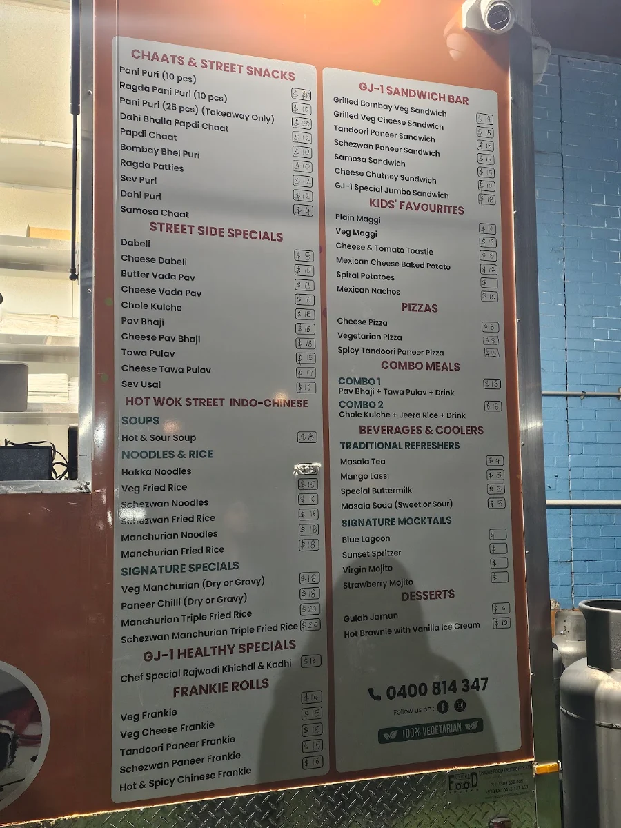 Menu, Golgappa Junction 1 (GJ 1)