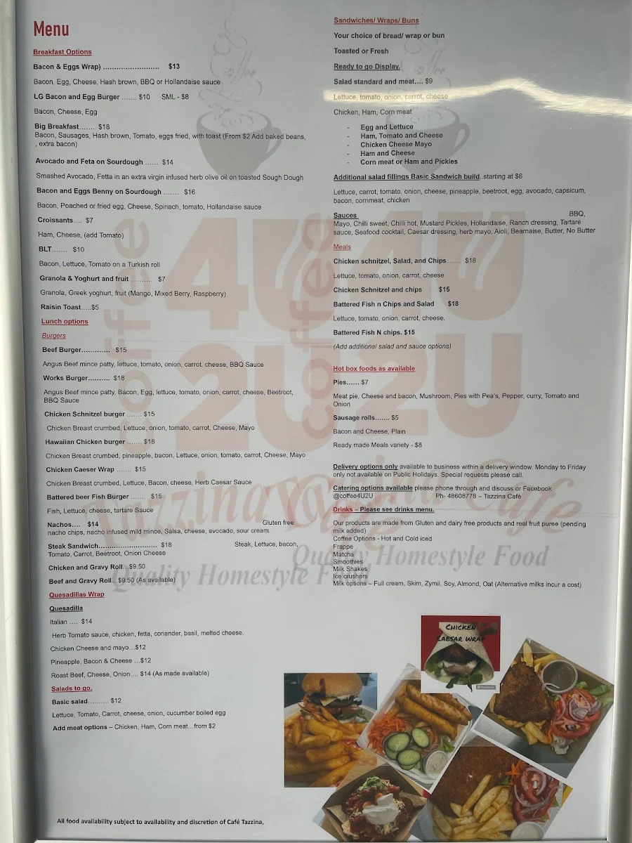 Menu, Coffee4u2u