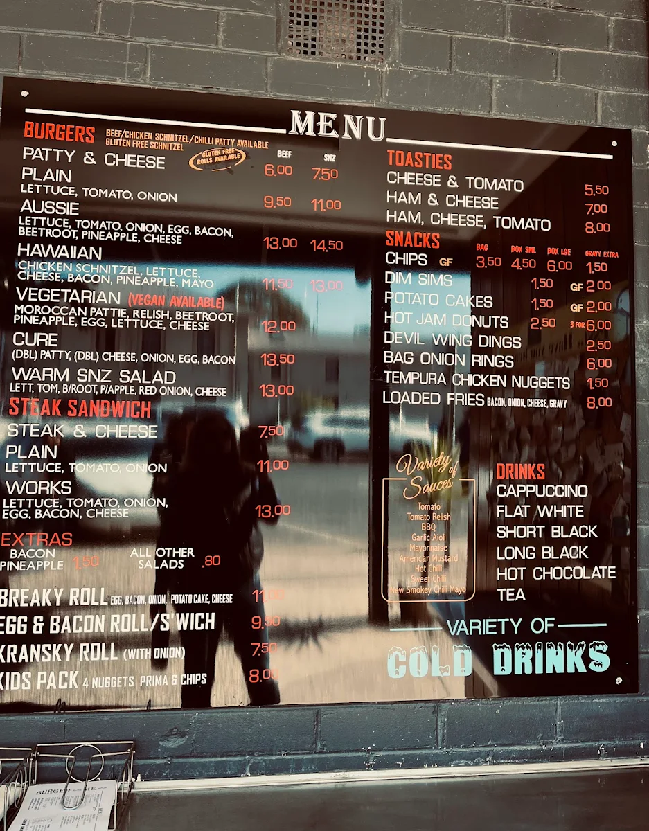 Menu, Burger Me Seymour