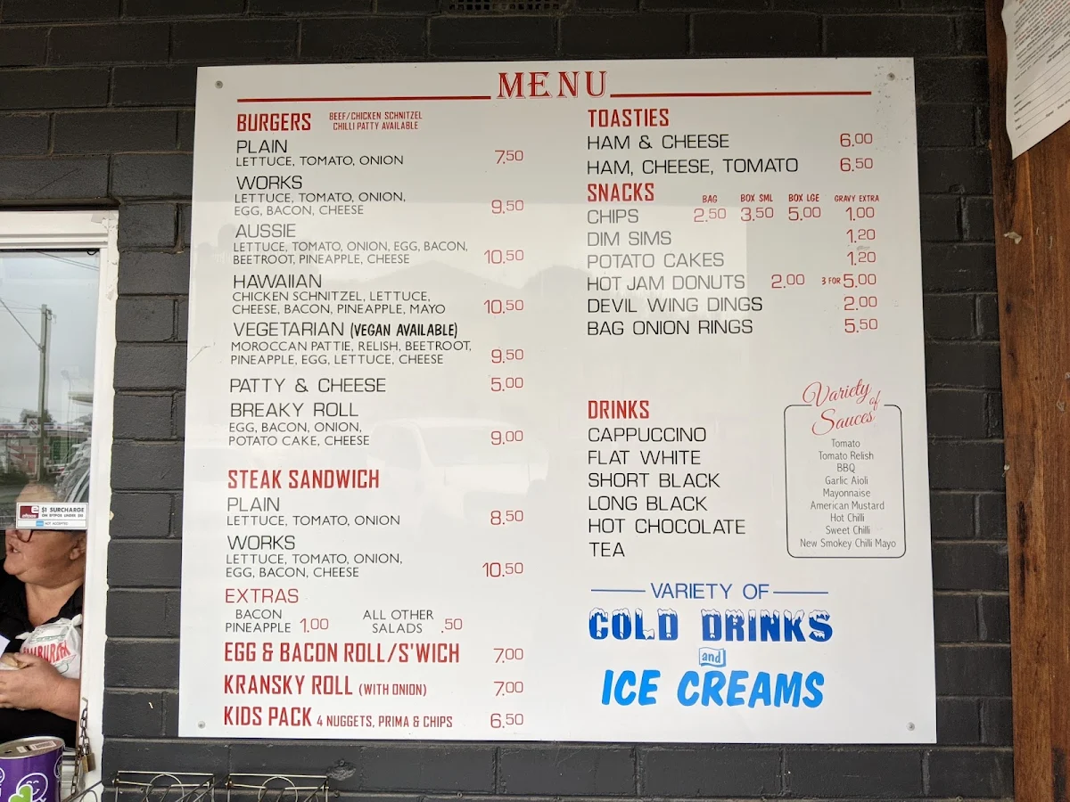 Menu, Burger Me Seymour