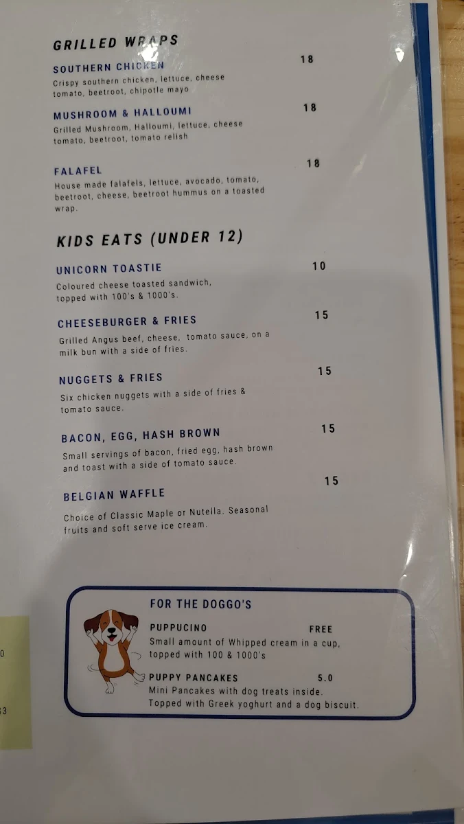 Menu, Golly Gosh!