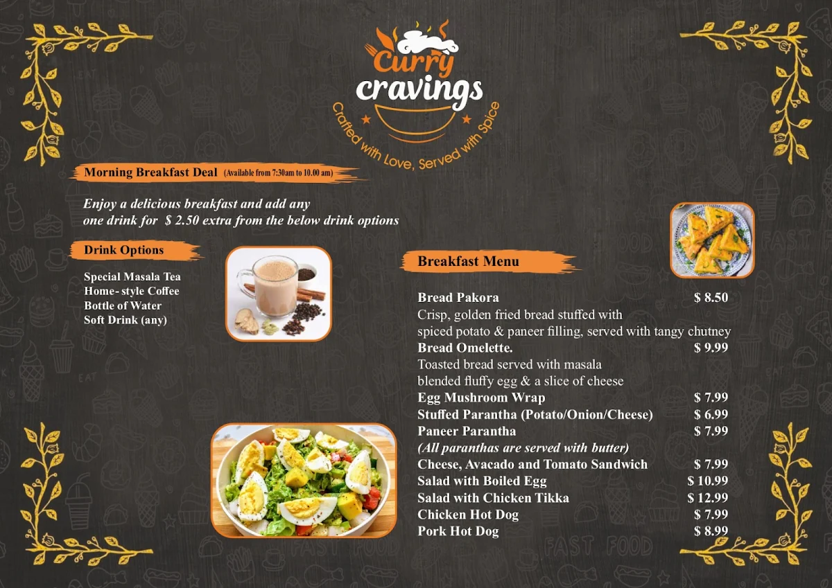 Menu, Curry Cravings