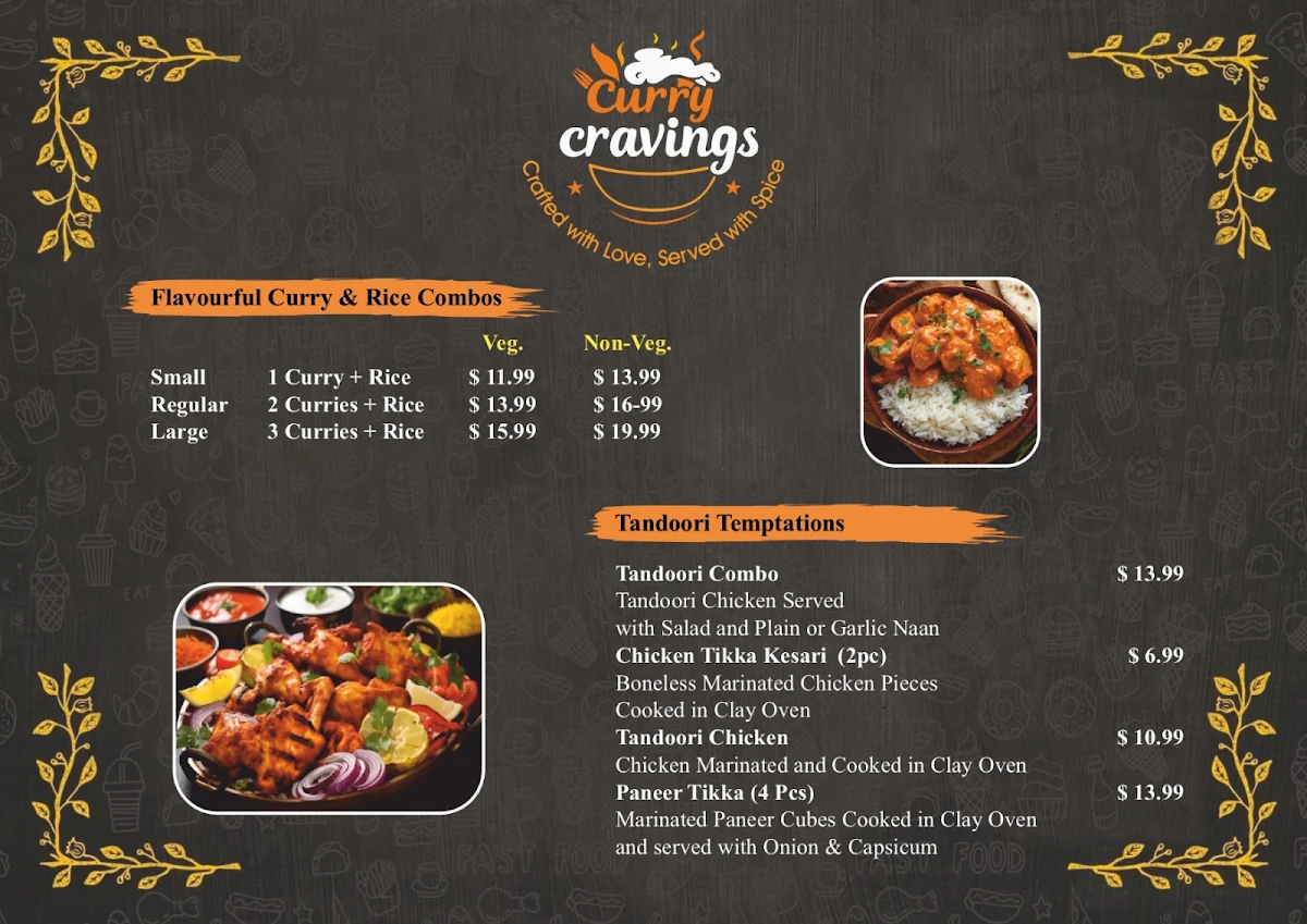 Menu, Curry Cravings