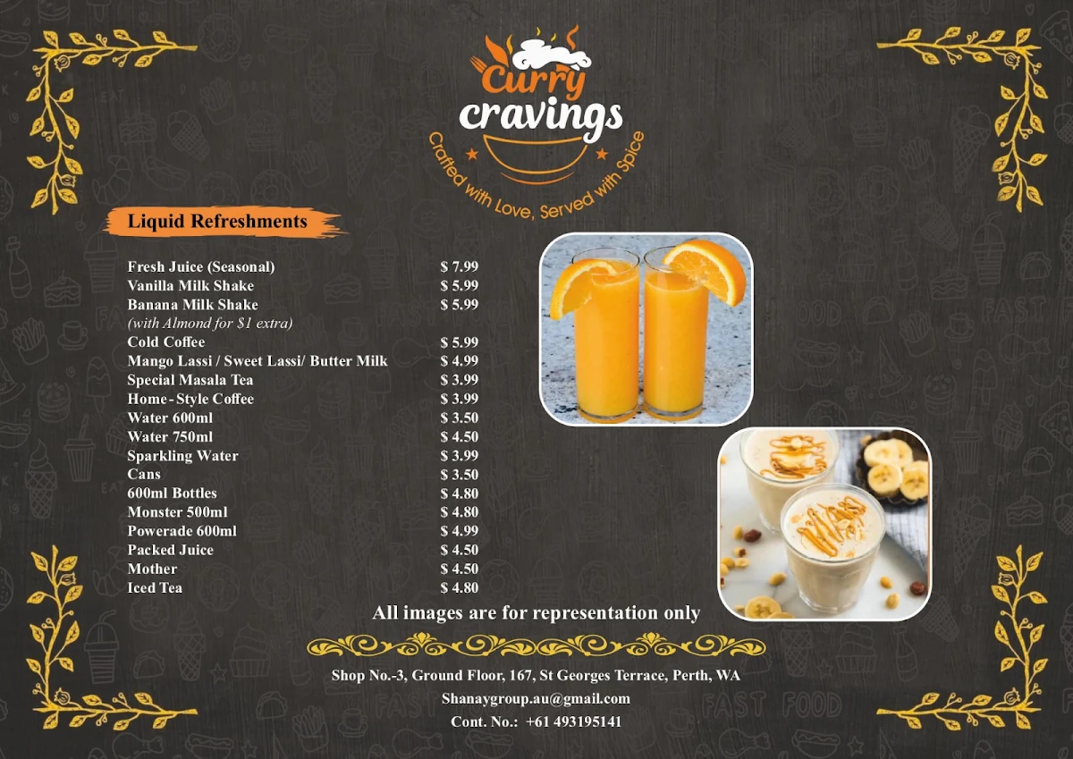 Menu, Curry Cravings
