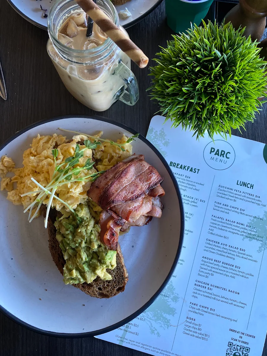 Menu, Parc Cafe Kitchen
