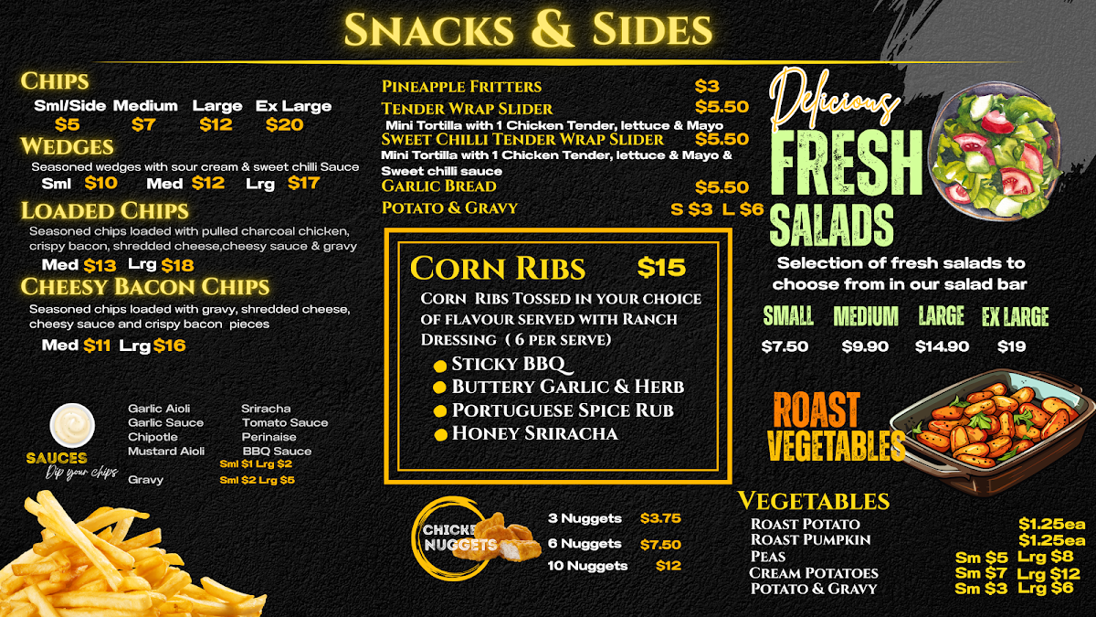 Menu, Charred Chicken Co