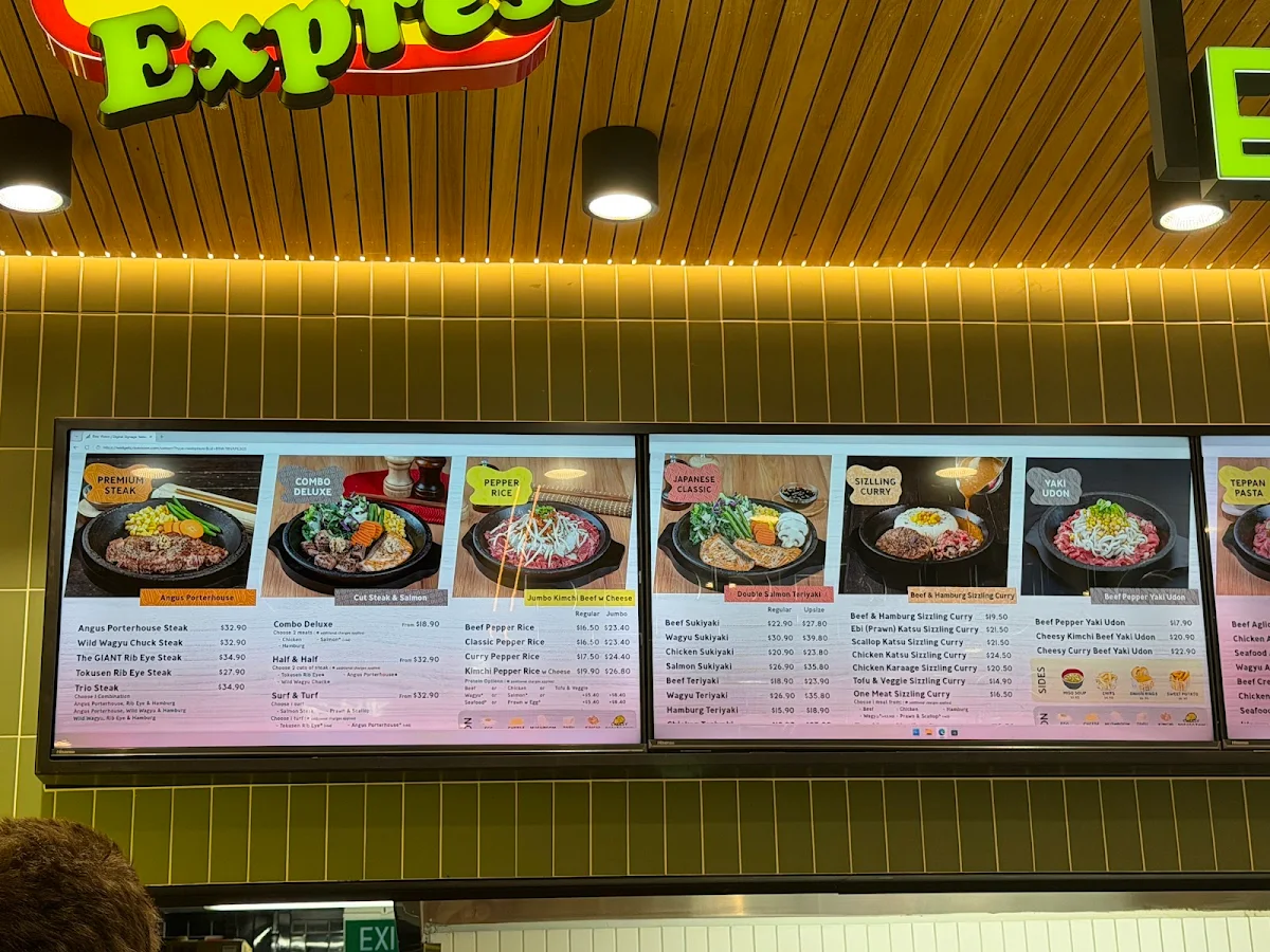 Menu, Pepper Lunch Express City Cross Adelaide