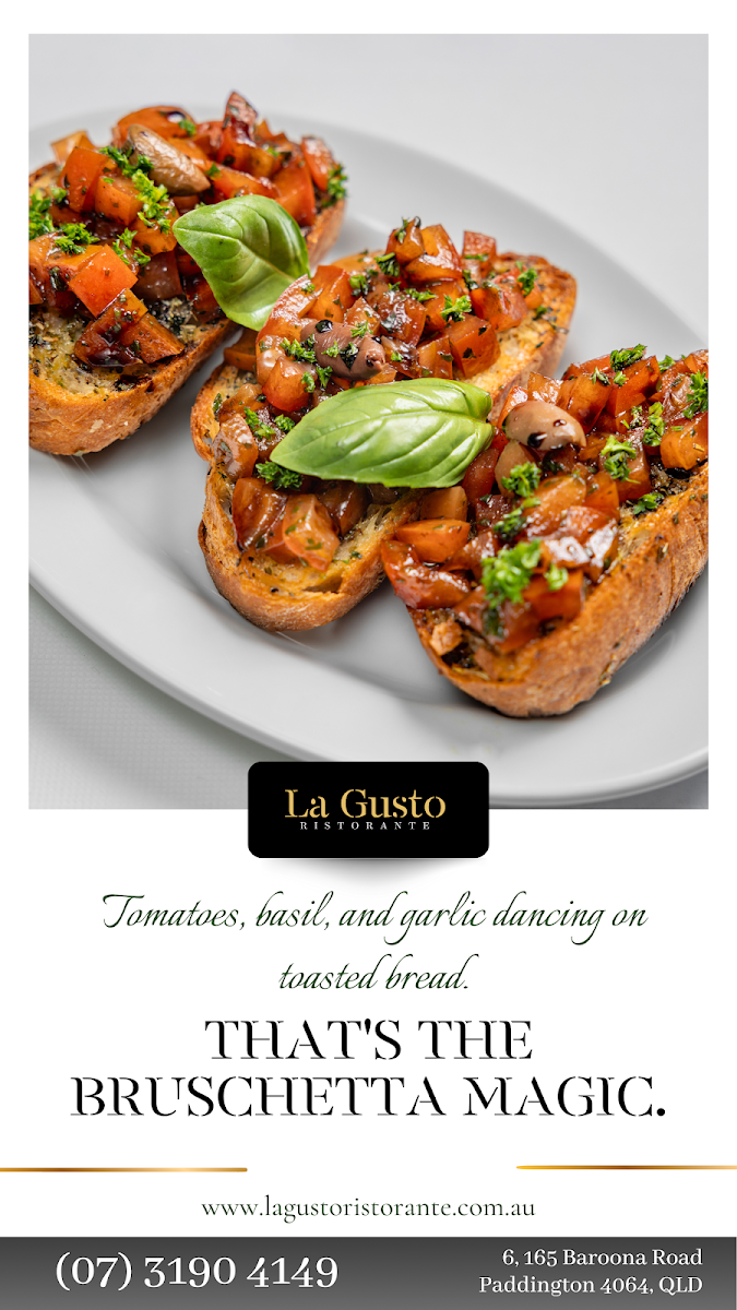 Menu, La Gusto Ristorante