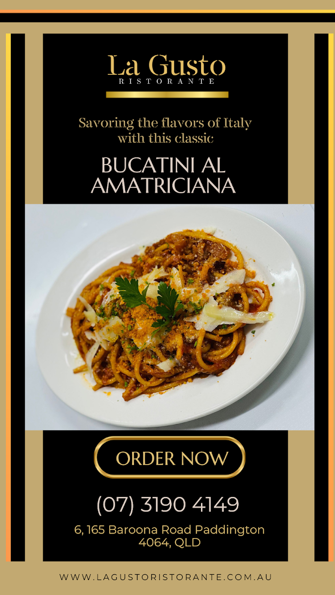 Menu, La Gusto Ristorante