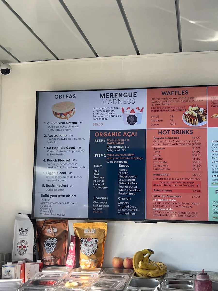 Menu, Mecato - Dessert Bar