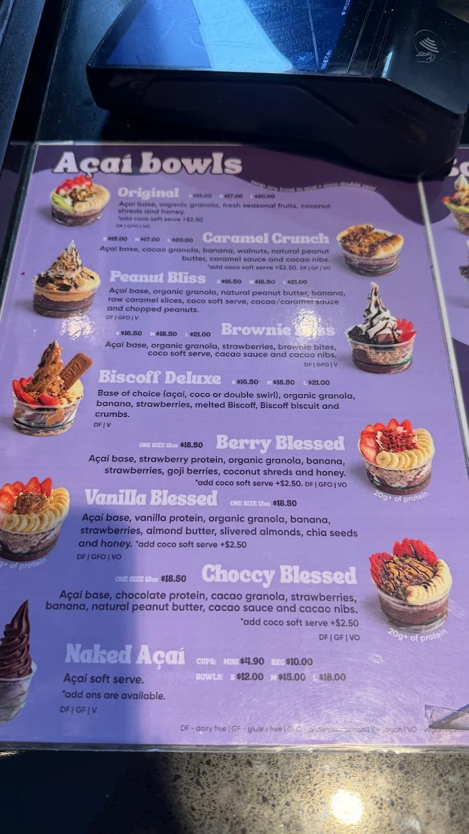 Menu, Blessed Bowls