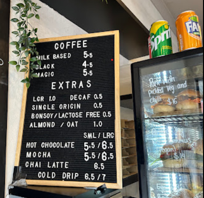 Menu, Thirtyfold Cafe