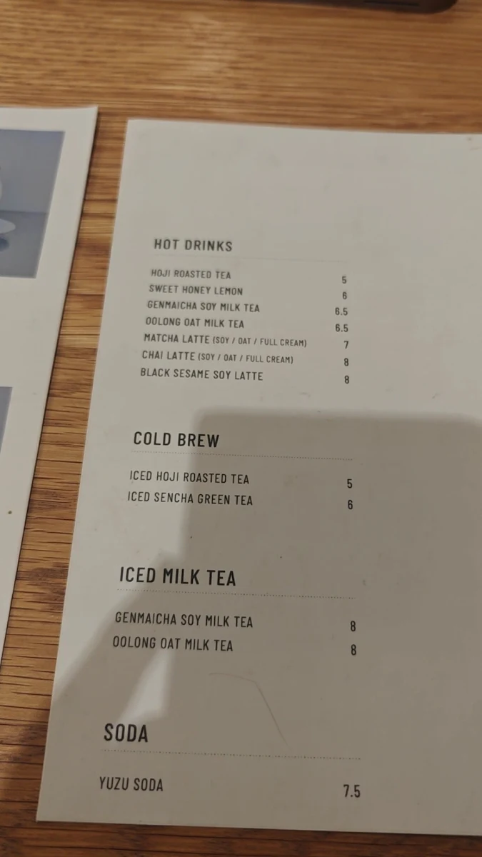 Menu, Torissong
