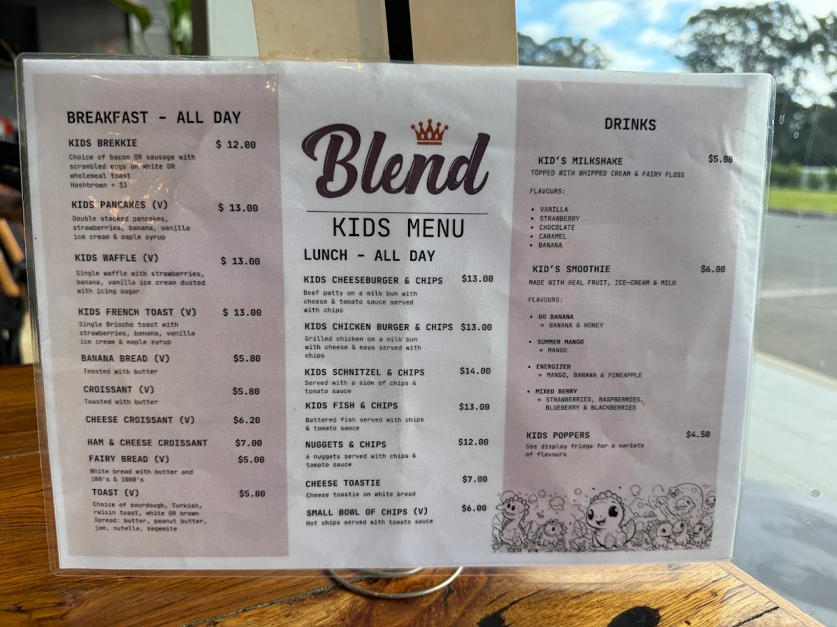 Menu, Blend@Grantham Cafe Restaurant
