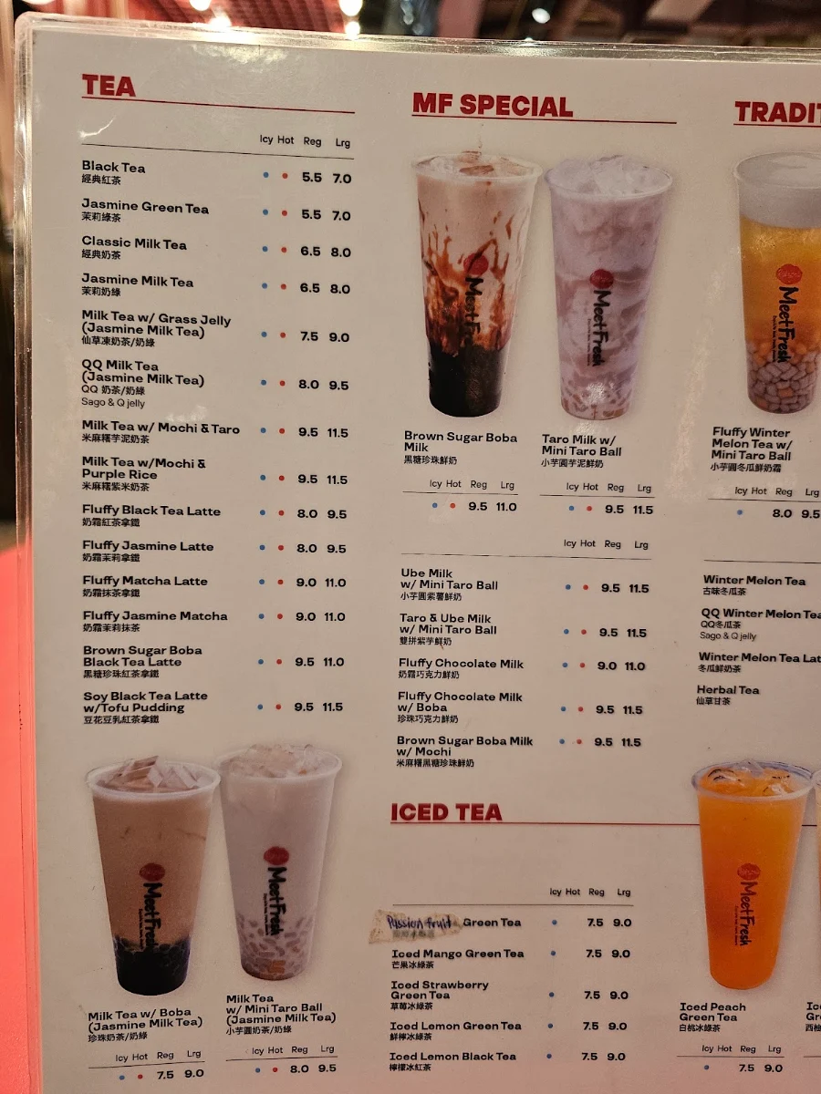 Menu, Meet Fresh