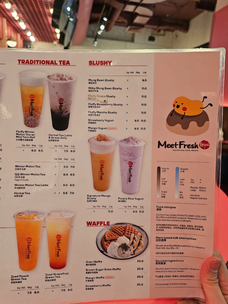 Menu, Meet Fresh