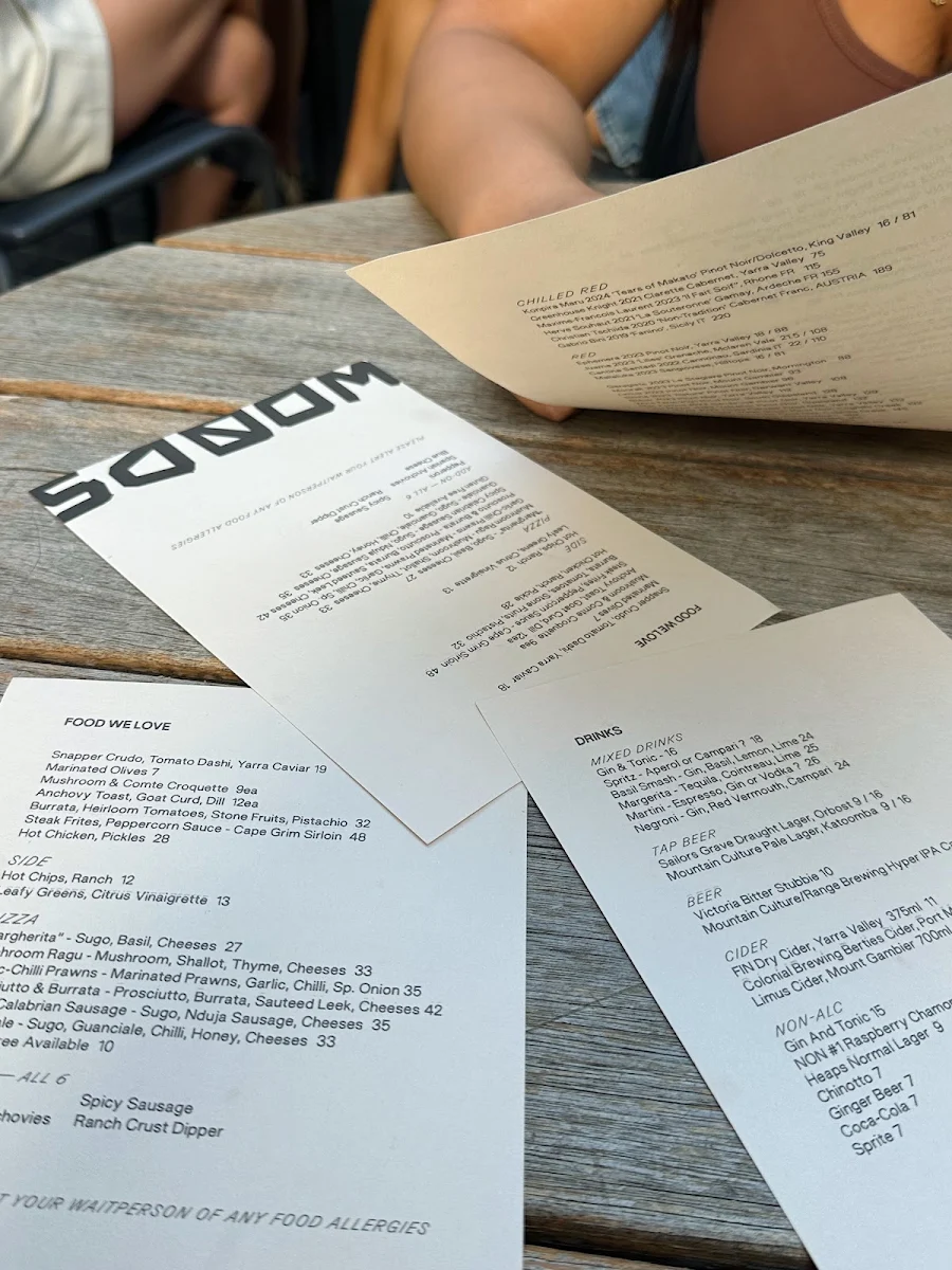 Menu, WoodsYard