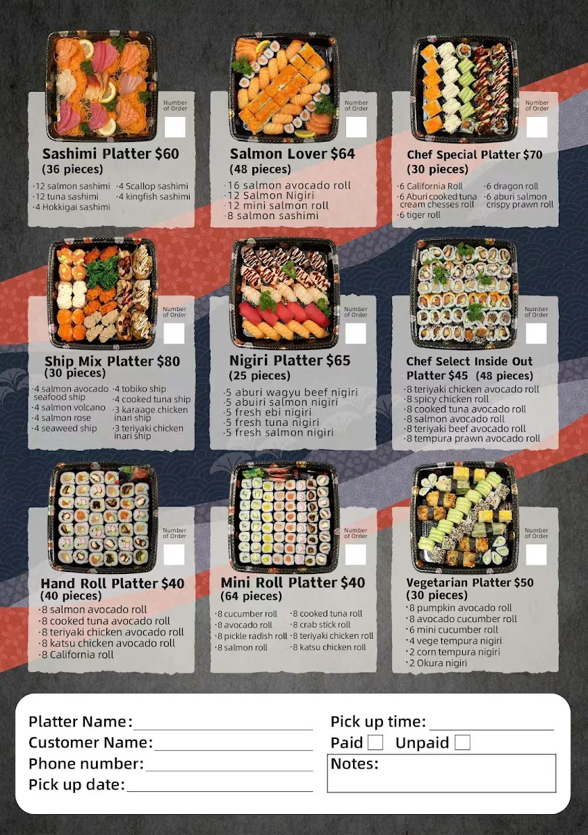 Menu, Kimura Sushi - Murray Bridge