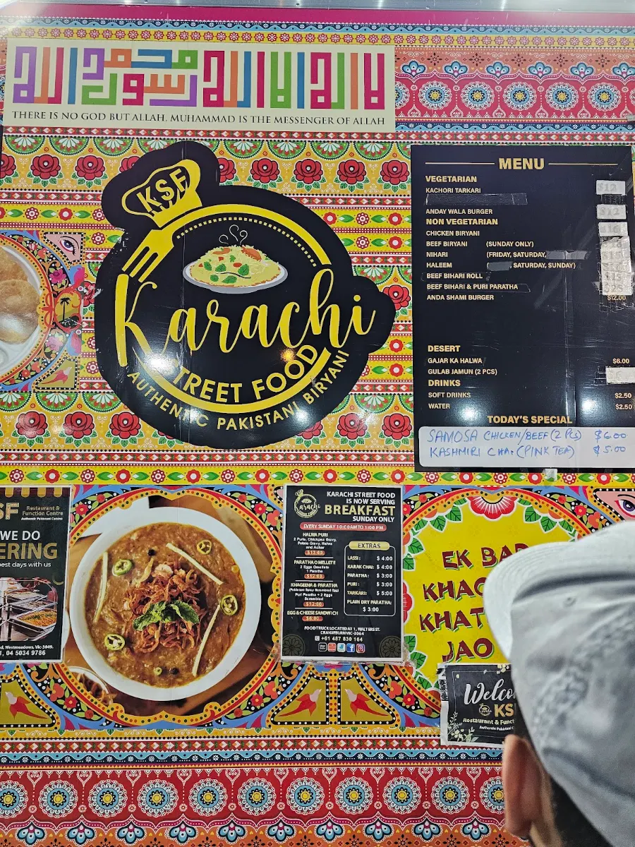 Menu, Karachi Street Food Truck (Craigieburn)