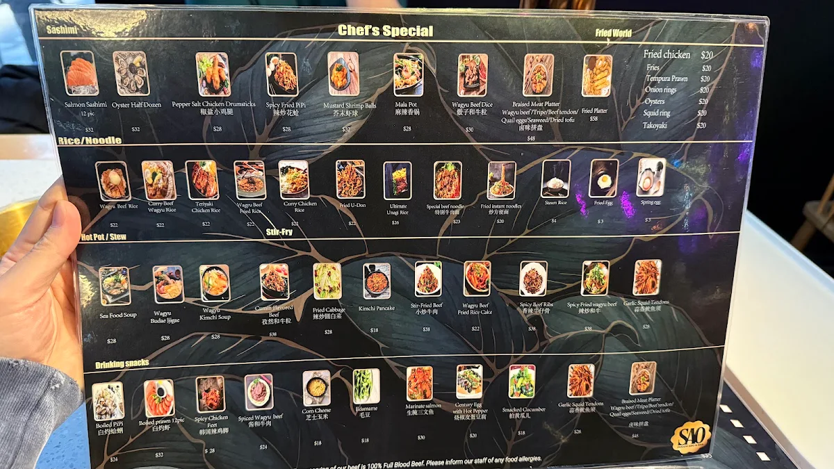Menu, Sao Bar & B.B.Q