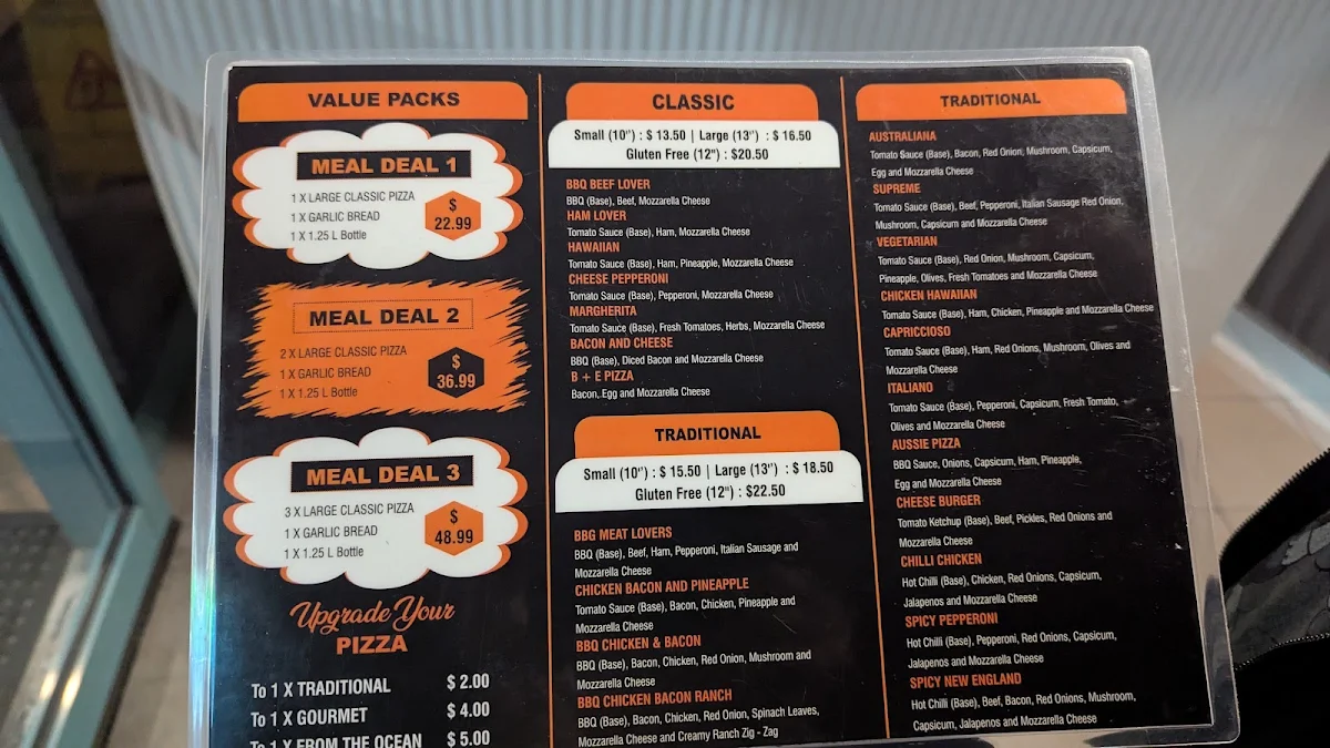Menu, Chipper Pizza Toowoomba