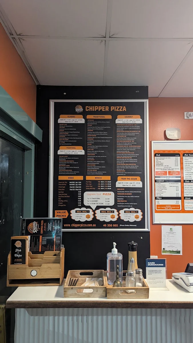 Menu, Chipper Pizza Toowoomba