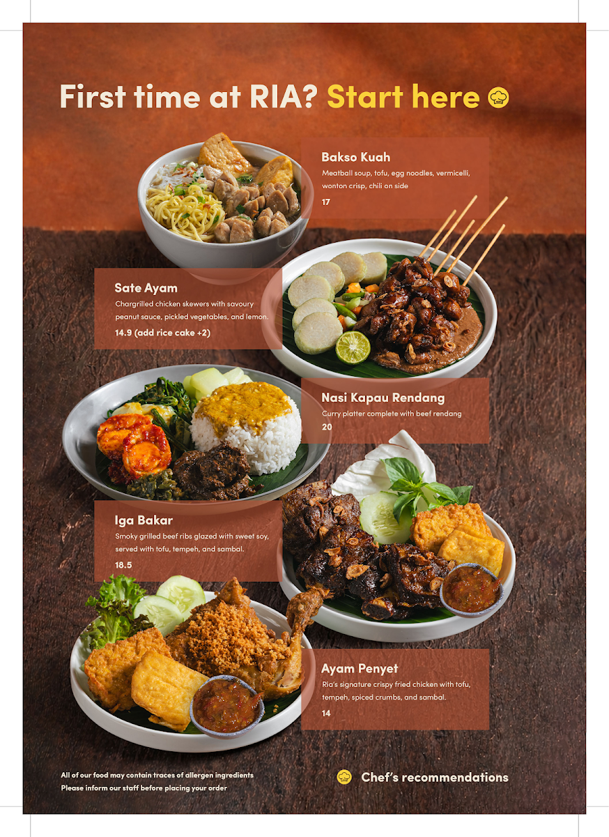 Menu, Ayam Penyet RIA CBD