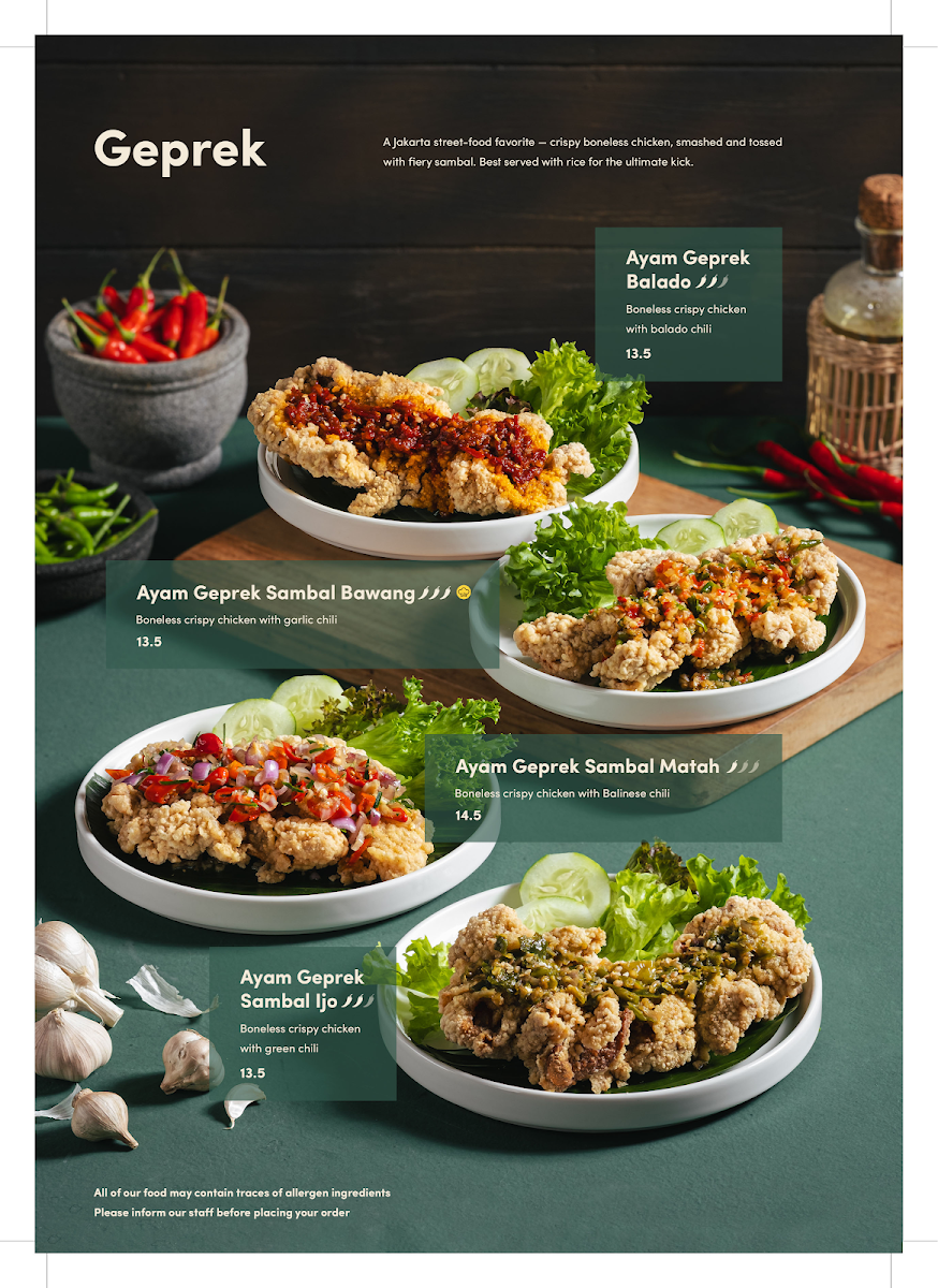Menu, Ayam Penyet RIA CBD