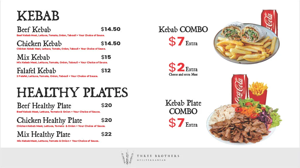 Menu, The Three Brothers